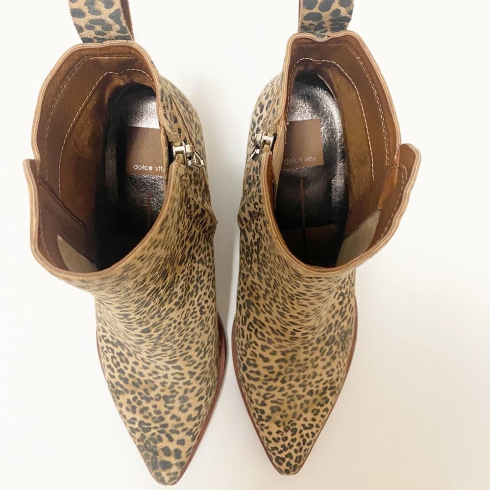 Dolce Vita Serna Leopard Suede Booties - Picture 6 of 10